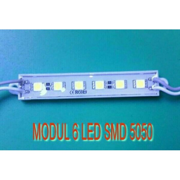LAMPU LED STRIP MODUL 6 MATA SAMSUNG KOREA IP65 SMD 5050 1,2 WATT 12V 12 VOLT 12 VOLT WATERPROOF
