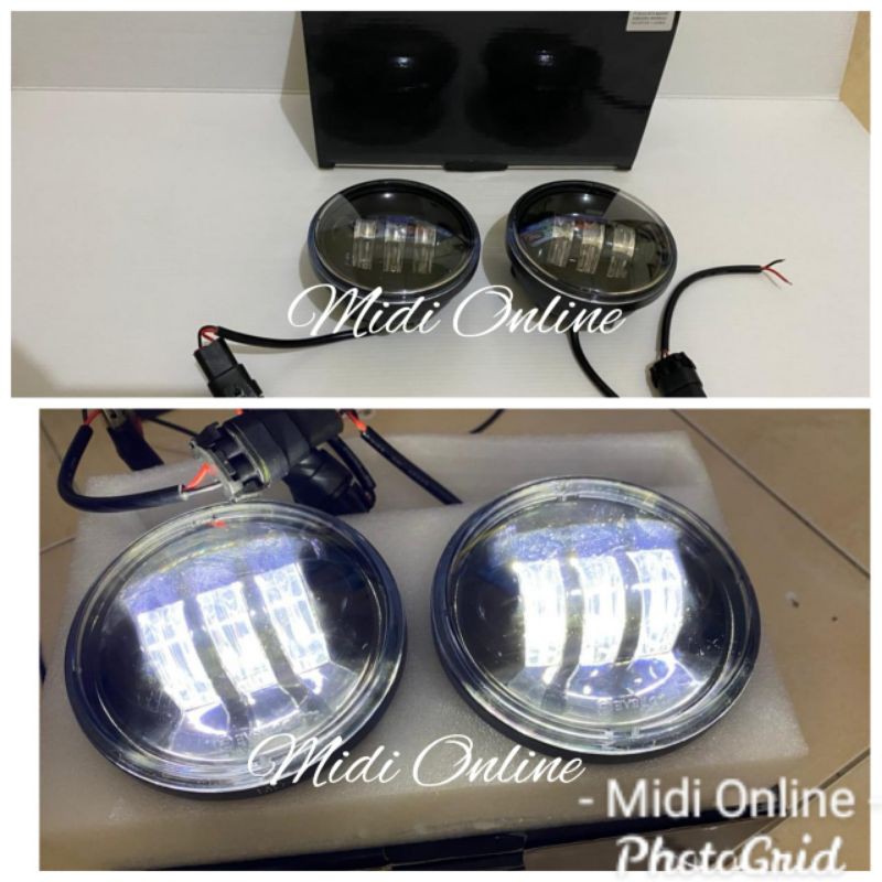 Daymaker Bulat 4.5Inch - Lampu Depan 3Lensa C70 C50 C90 VESPA OLD- Lampu Depan Motor Foglamp 4.5Inch