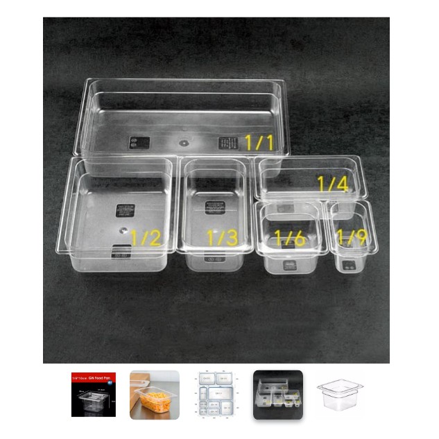 Polycarbonate Food pan 1 per 6 tinggi 15CM - foodpan 1/6/15 tahan 100C