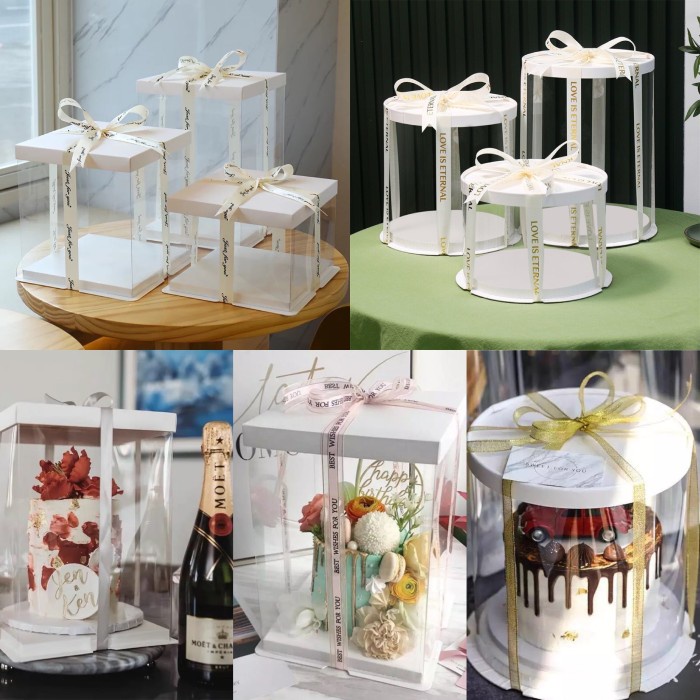 

Kotak Kue Mika Transparan PET Premium Quality | Cake Box Transparent