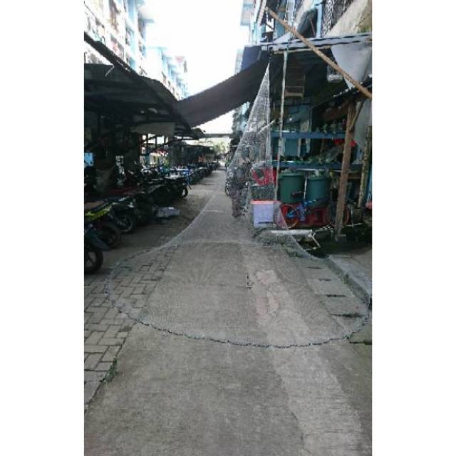 jala ikan jala senar 12 feet 3,5 meter jala lempar, jala udang, jala sungai lubang jari kelingking