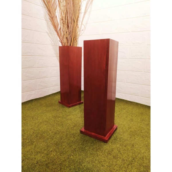 vas kayu, vas bunga, vas ruang tamu tinggi 50cm