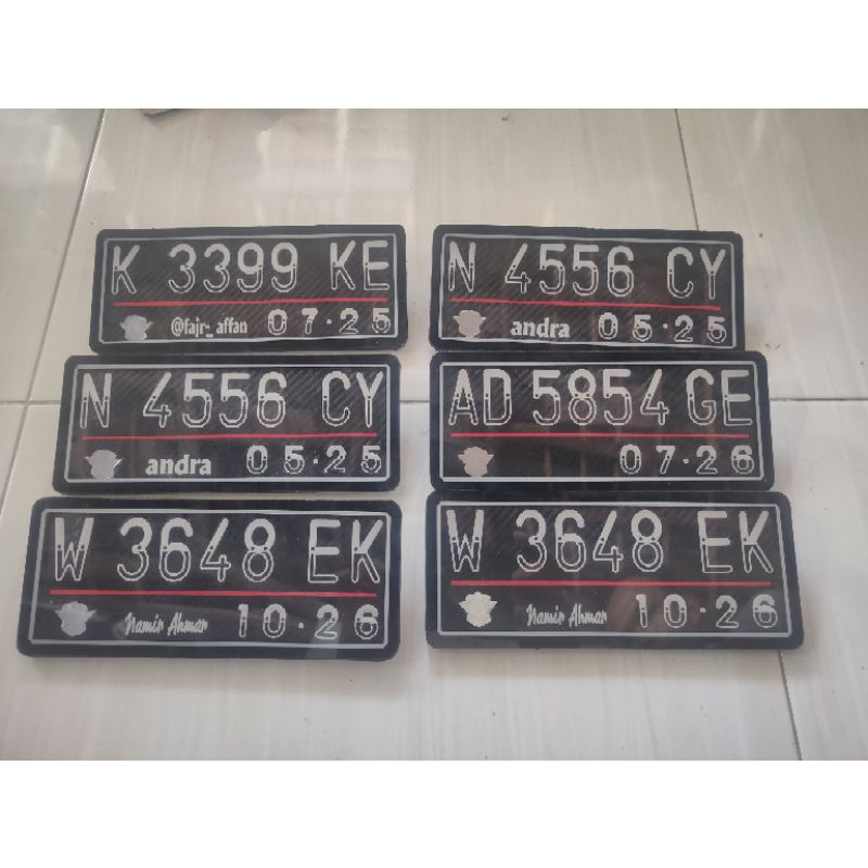 Plat Nomor Standar Plat Nomor Baut Tanam Plat Nomor Mika Carbon