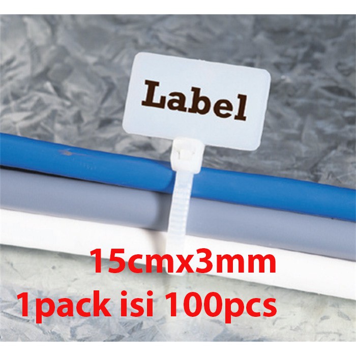 

Termurah Maker TIE PANDA 15cmx3mm Pengikat Kabel label cable Ties Label name