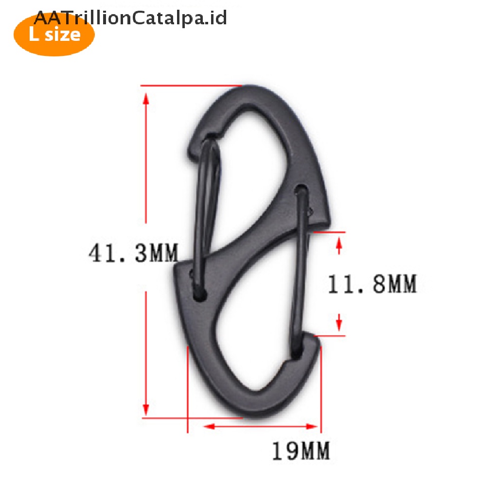 Aatrillioncatalpa 10Pcs Carabiner Tipe S Bahan Stainless Steel Dengan Kunci Kait Untuk Camping