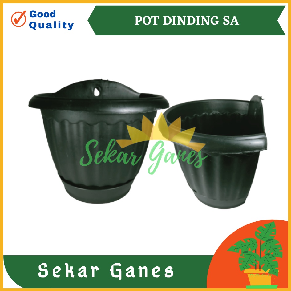 POT DINDING TEMPEL SA 20 HITAM POT DINDING TEMPEL PLASTIK UNIK MURAH GROSIR WALL FLOWER