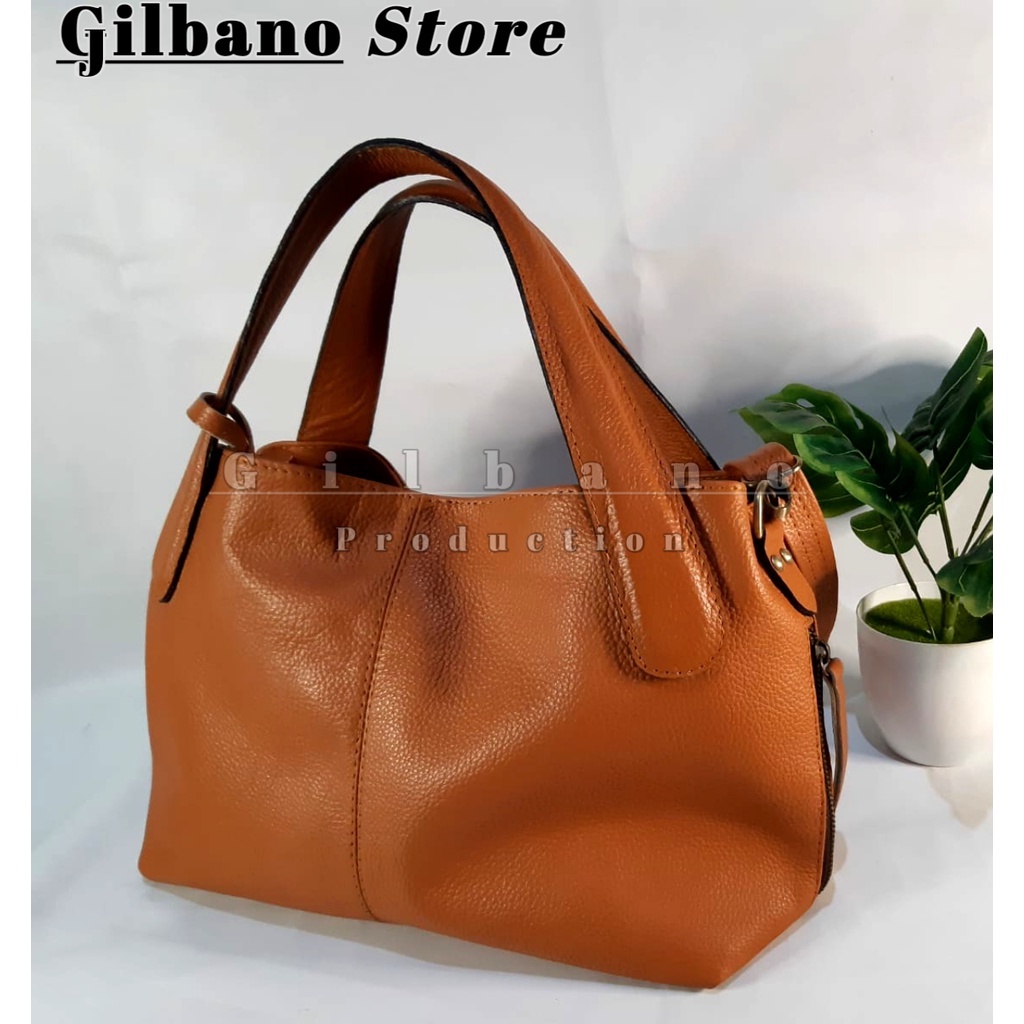 ( Size L) tas kulit sapi asli garut tas wanita slempang kulit wanita