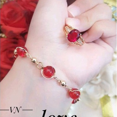 Xuping Gelang Cincin Perhiasan Wanita Merah 289221