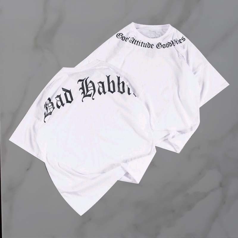 GSC - Baju OVERSIZE BAD HABBITS FONT / Kaos Oversize Terbaru