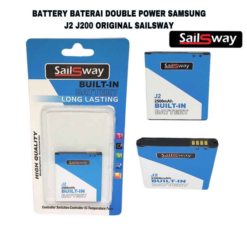 BATTERY BATERAI DOUBLE POWER SAMSUNG J2 J200 ORIGINAL SAILSWAY