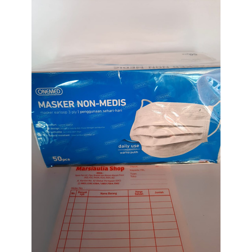 Masker Onemed 3 ply Non Medis 50 pcs/Masker Onemed Non medis 50 pcs