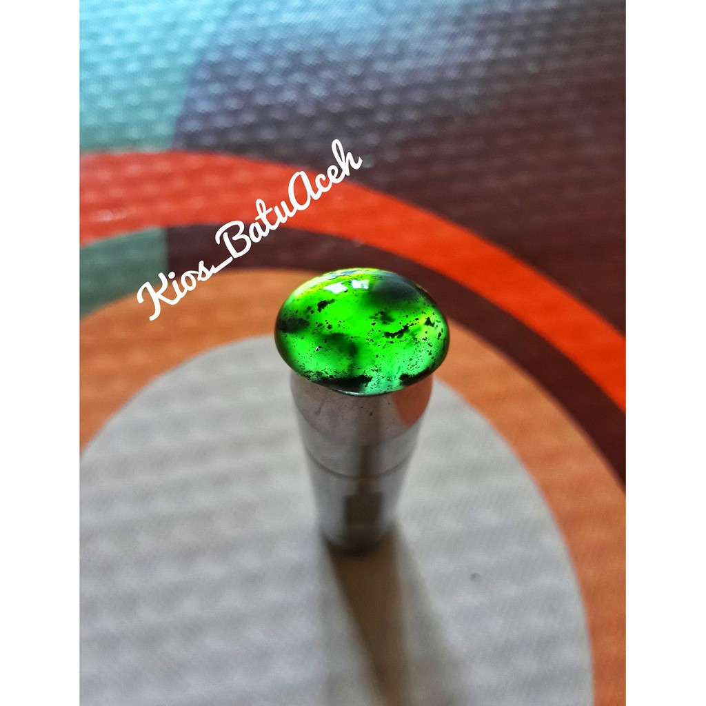 Cincin Batu Giok Black Jade Super Asli Aceh Full Tembus