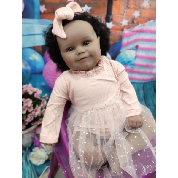 Ready Boneka Bayi Reborn Lucu Premium 60 cm kulit gelap