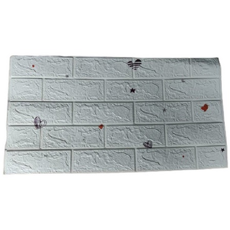 (PROMO) Jakarta_Aksesoris Wallpaper Dinding Foam 3D Motif Batu Bata / Walpaper Dinding Foam High Quality (COD)-BATA HEART WHITE