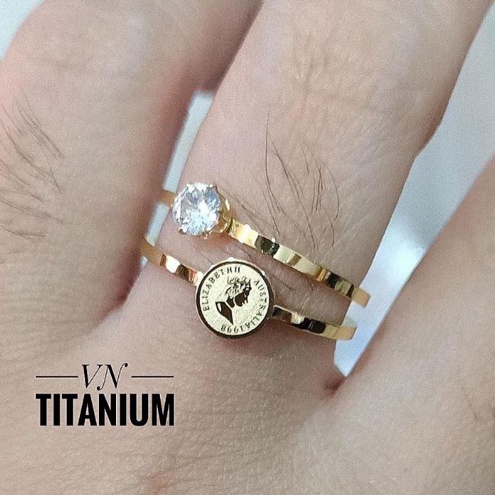 Titanium Cincin Koin Mata YR234