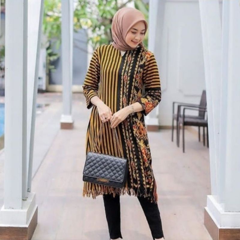 Baju tenun - Tunik - tunik tenun - tunik wanita - baju tenun troso - tenun lurik