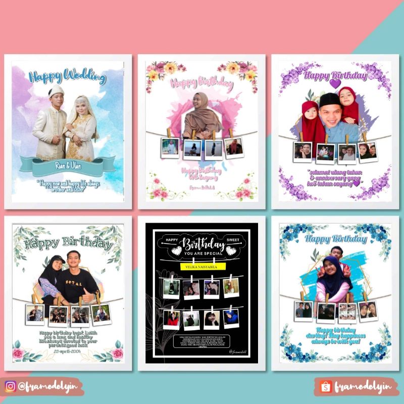 

Kado Gift Ultah / Kado ulang tahun / anniversary / Wedding/ Graduation/ Cetak foto plus bingkai kaca minimalis ( UK 10r )