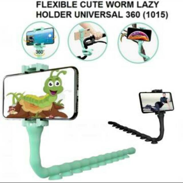 Lazypod Gurita Cute Worm Lazy Phone Holder Guritapod Lazypod Bentuk Cacing Tripod mini