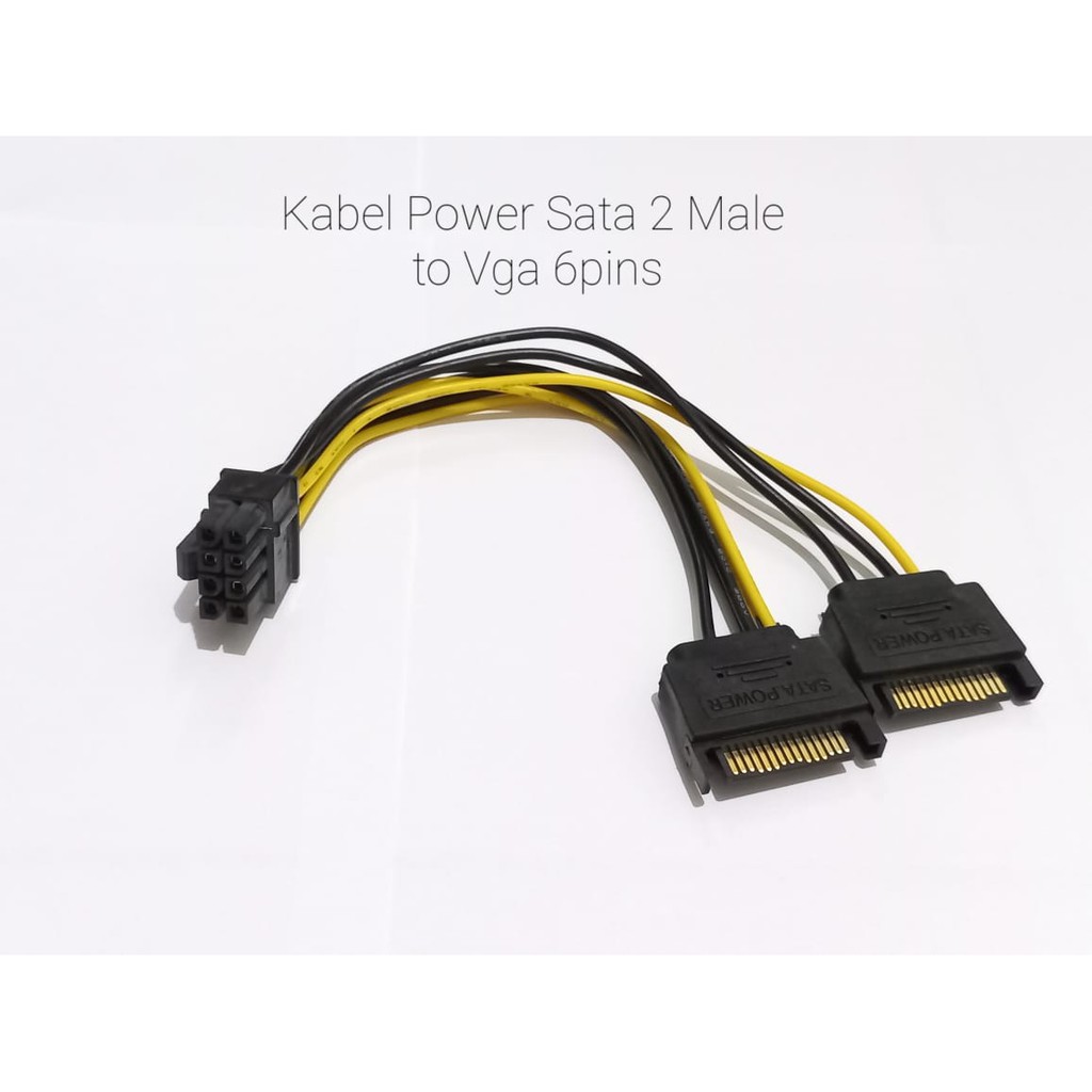 Kabel power sata 2male to VGA 6 pins