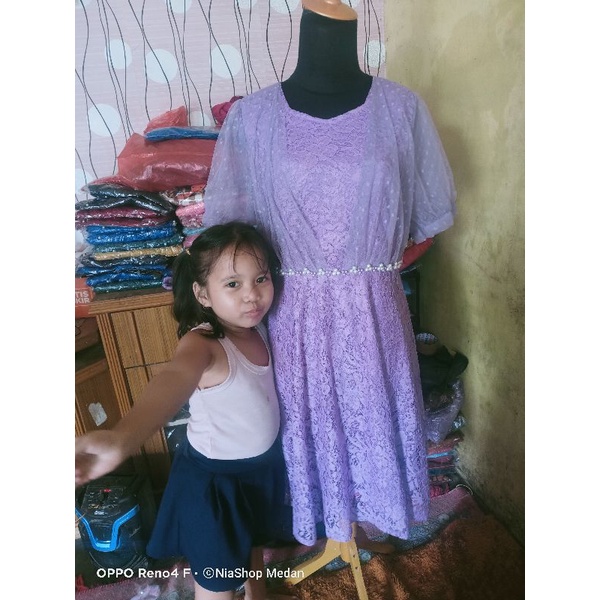 Dress Brukat khusus lilac cantik