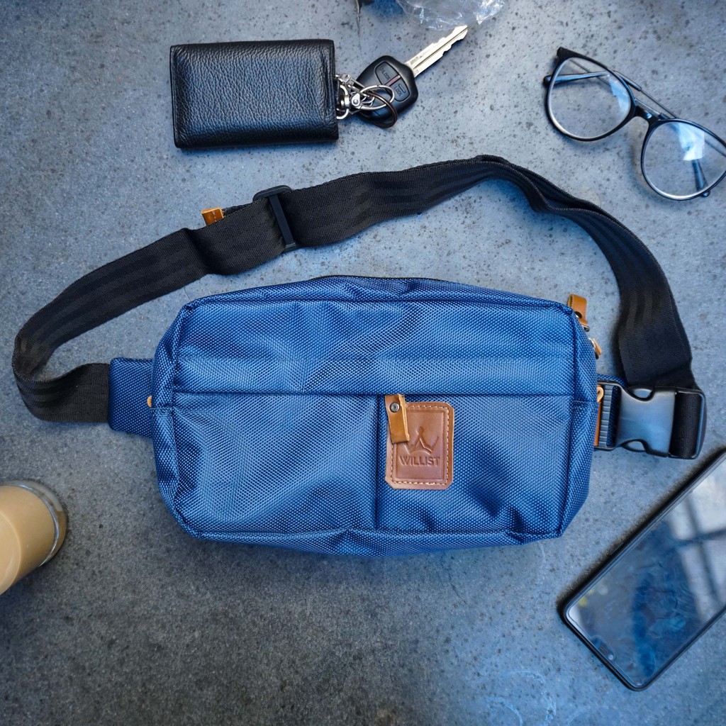 Willist Navy Blue Waistbag Pria Waistbag Wanita Willist Navy Blue Waistbag Pria Waistbag Wanita