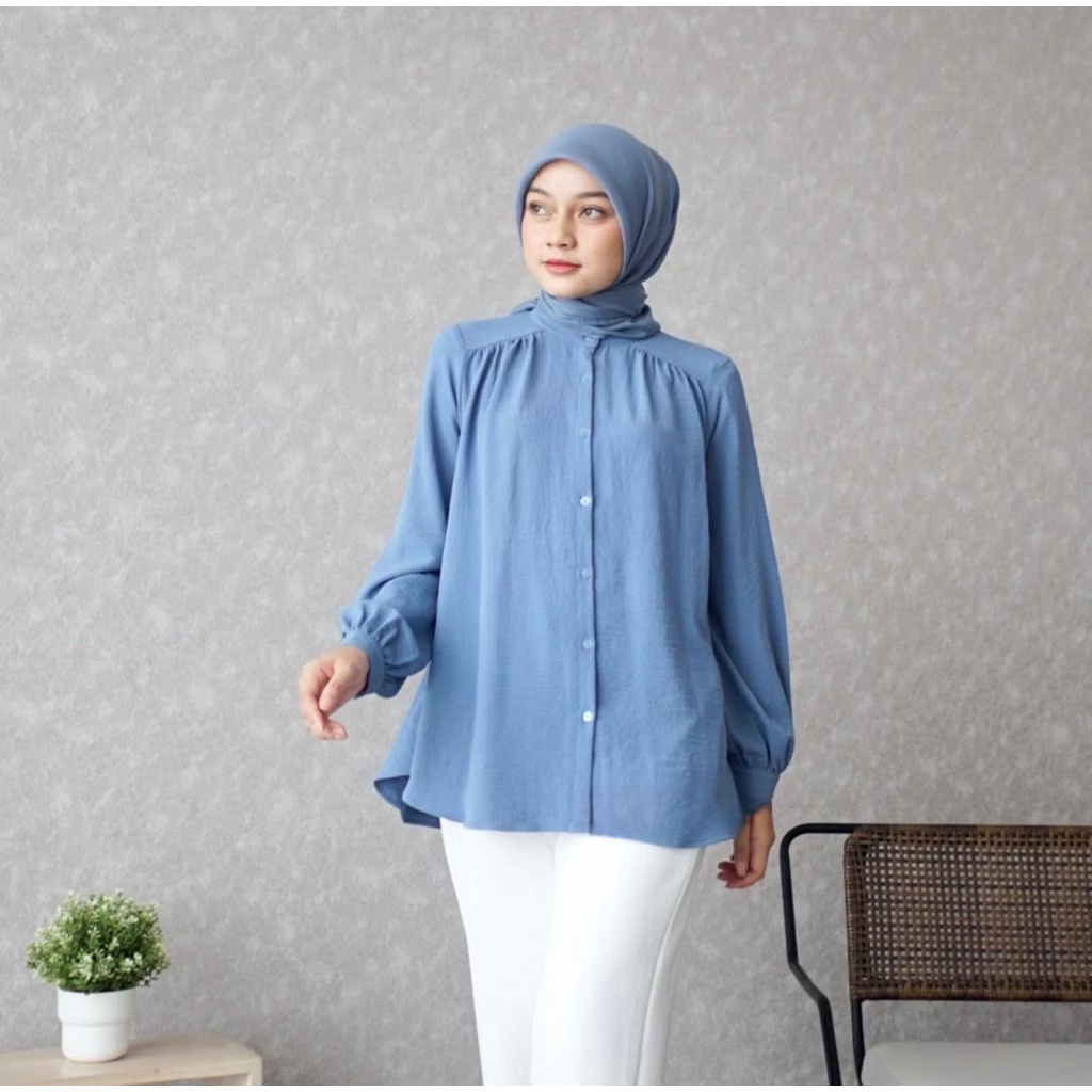 MUMU - Alina Blouse Atasan Wanita Crinkle Ld 120 Kekinian Terlaris Viral By Mumufashion Grosir Pakaian Solo