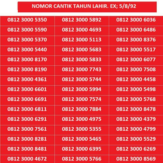 Nomor Cantik Simpati Tahun Lahir