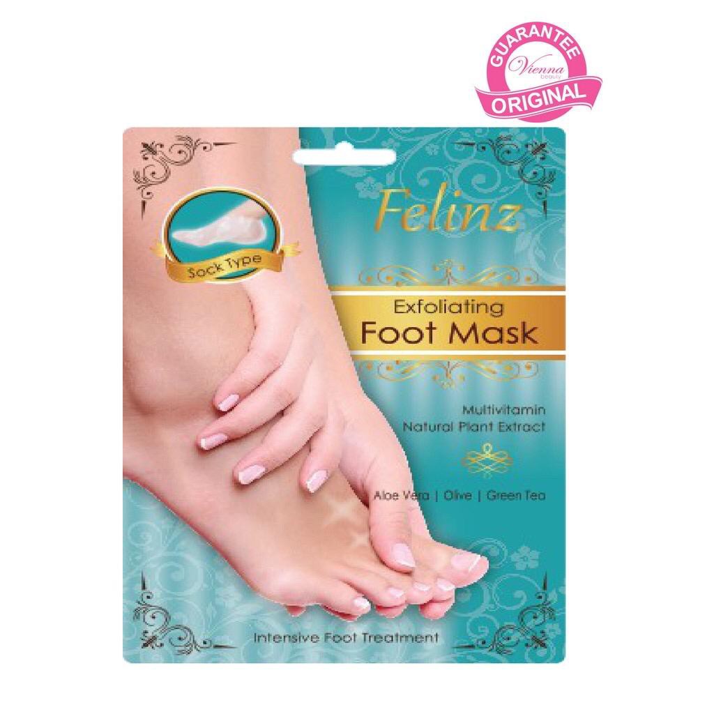 Felinz Foot Mask Exfoliating 2 lembar / 1 pasang Masker Kaki Penghilang Kapalan Penghilang Kaki Pecah