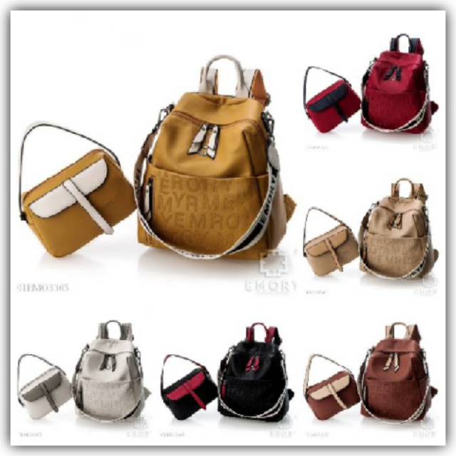 BAG IMPORT BRANDED EMORY NELLYS / TAS RANSEL FASHION PRIA WANITA / BACKPACK 2IN1 MULTIFUNGSI BATAM