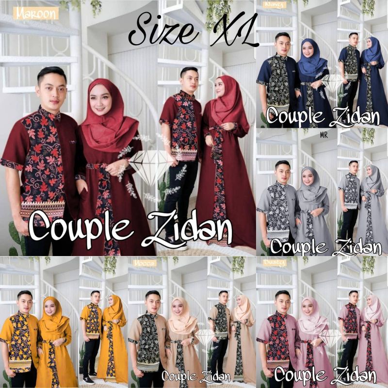 Gamis couple ZIDAN  / Sarimbit Idul Fitri Keluarga /Gamis Couple lebaran 2022 / gamis couple terbaru