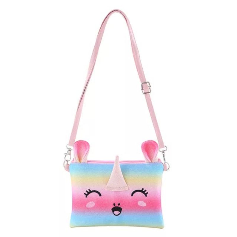 tas selempang unicorn kudapony glitter import UK 18 x 13,5 cm anak perempuan TK SD