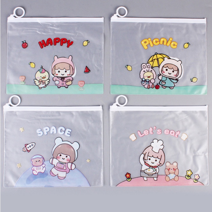 KOTAK PENSIL TRANSPARAN MOTIF LUCU UNIK / KOTAK PULPEN / TEMPAT ALAT TULIS BS-ACC-105 RANDOM