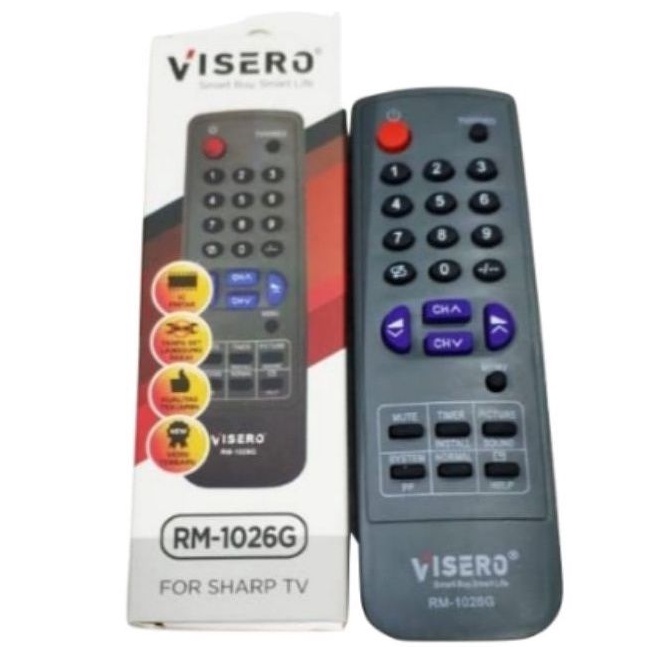 remot remote TV sharp tabung VISERO RM-1026G KLOP K-1026 tanpa program