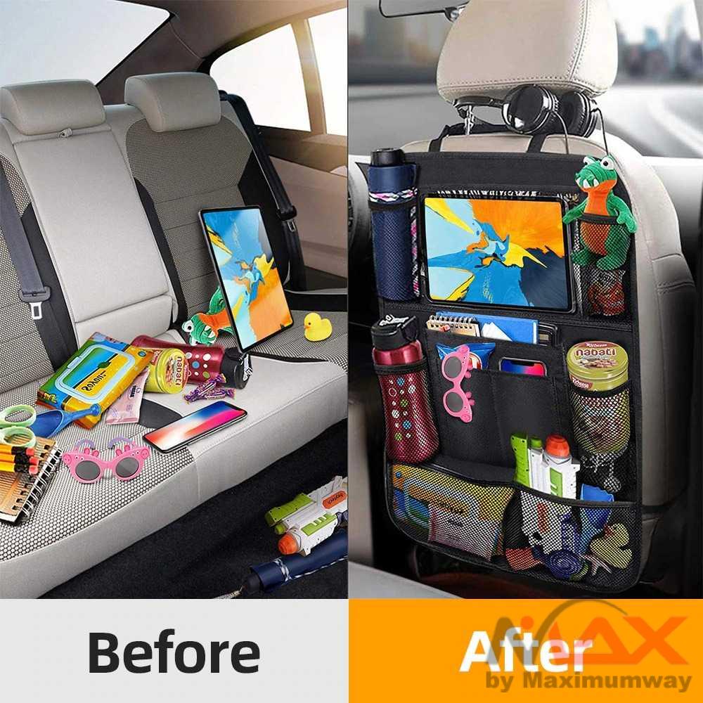 Organizer kursi Jok belakang Mobil Tempat barang tas Cantelan Jog belakang mobil KzeR Tas Gantung Kursi Mobil Backseat Organizer Touch Screen Tempat Duduk Belakang Multi Saku Multifungsi Tempat Penyimpanan Mobil Universal Tas Perjalanan Nyaman Tahan Air