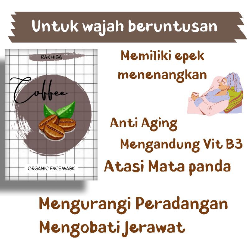 MASKER WAJAH ORGANIK 20gr 12 varian-Coffee