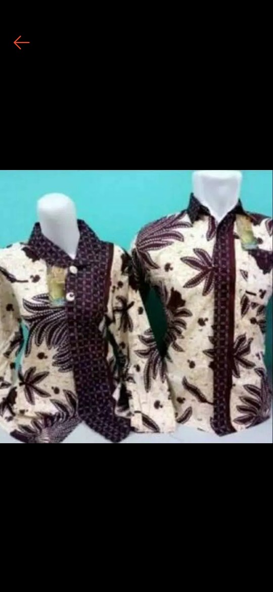 Couple Batik Padi Cream Seragam Batik Jumbo M L Xl Xxl Jumbo