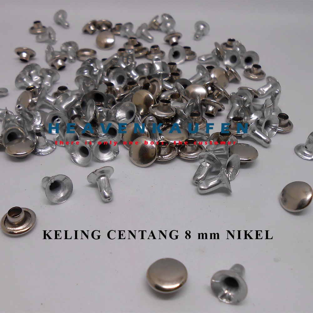 Paku Keling Centang/Gepeng 8 mm Nikel Harga Per Pack isi 50 Pasang