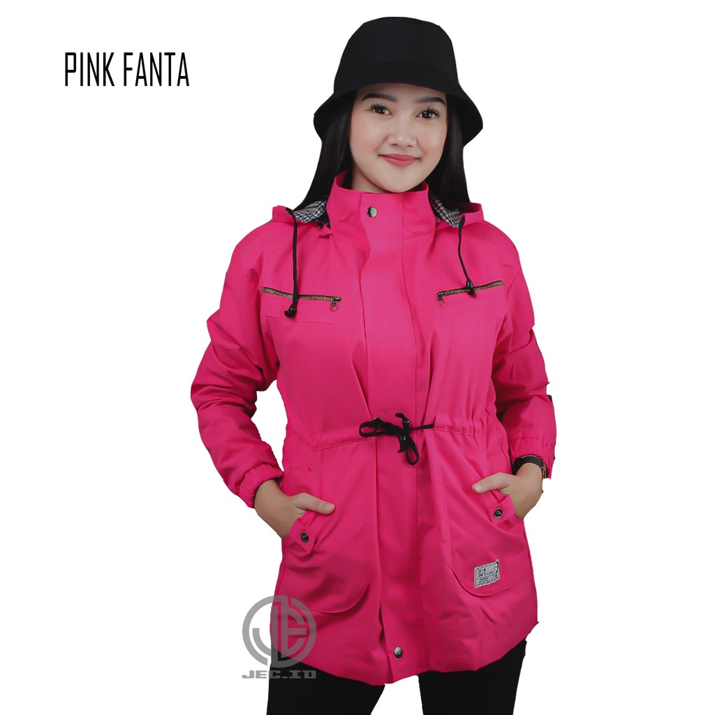 JEC Jaket Parka Wanita Acrilik Double Zipper Full Premium | Jaket Hijab | Kanvas | Jaket Gunung