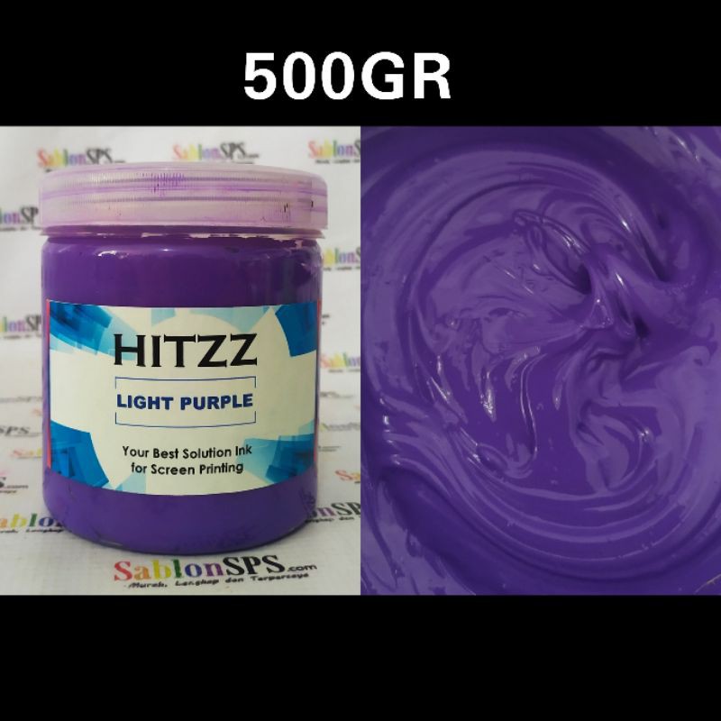 TINTA PLASTISOL LIGHT PURPLE DISTRO CLOTHING HITZZ 500GR