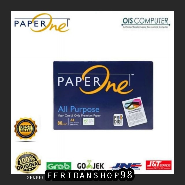 

BT723 PAPER ONE HIGH BEST SPEED PREMIUM COPY PAPER 80 GRAM KERTAS HVS A4 PAPERONE BY FERIDANSHOP98