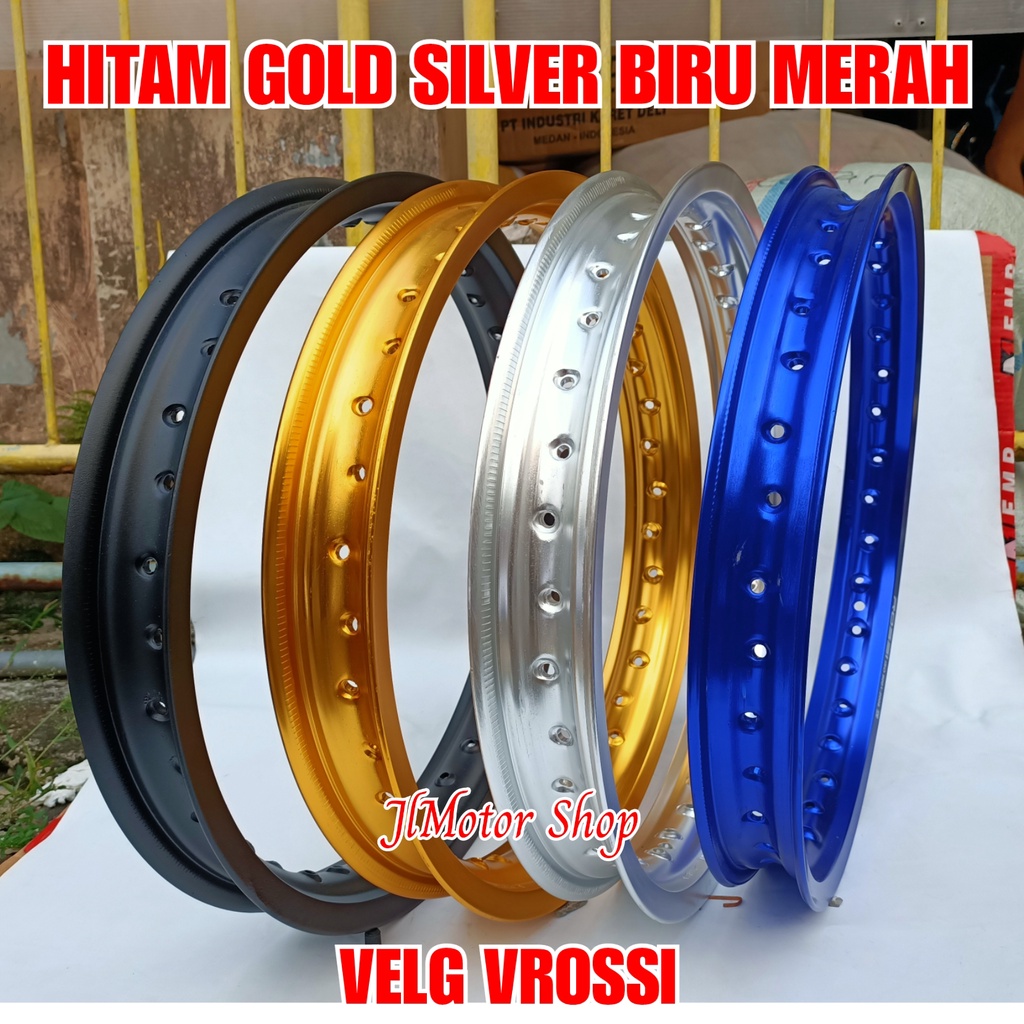 SATU PELEK VELG ROSSI 140 160 185 215 250 300 RING 14 ATAU RING 17 - PELEK VELG VROSSI V ROSSI 140 160 185 215 250 300 RING 14 Atau Ring 17 WARNA HITAM MERAH BIRU SILVER GOLD Ada Ring 14 17 18