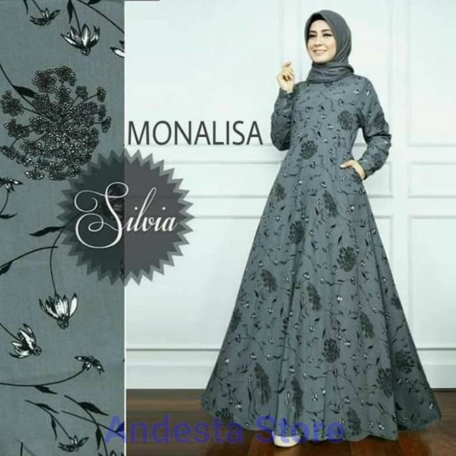 BAJU GAMIS WANITA BAJU MUSLIMAH MONALISA BAHAN WOLFIS SILVIA - ORIGINAL SYARI