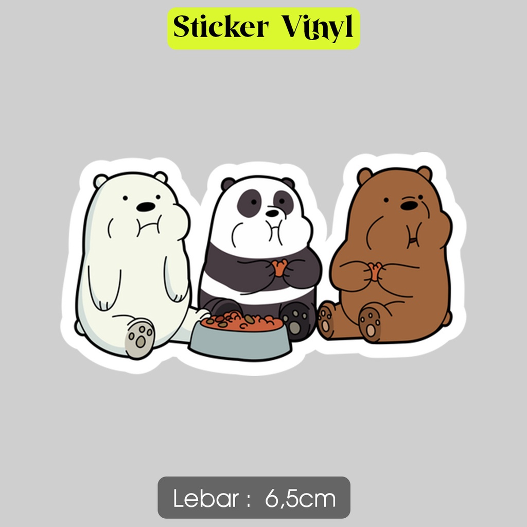 

Stiker We Bare Bears Eating Sticker Lucu Vinyl Satuan Anti Air