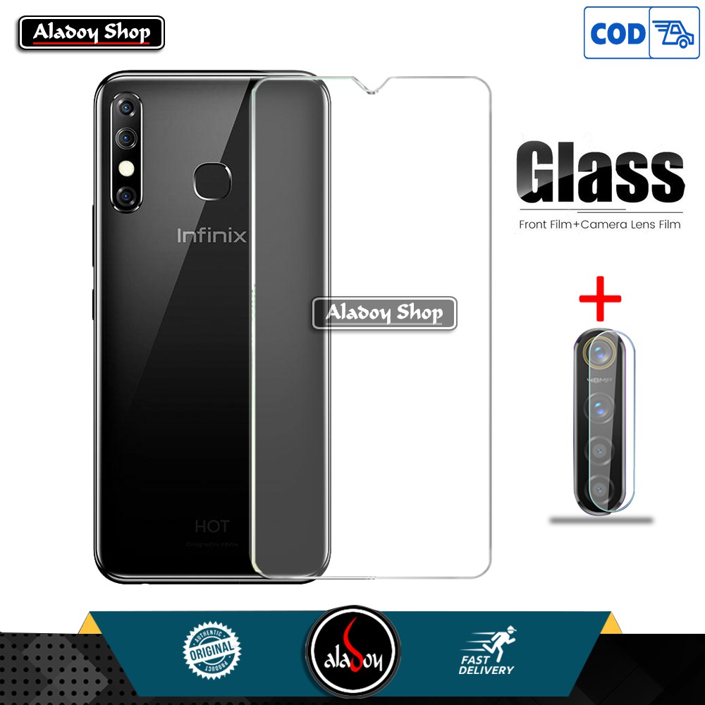 Paket Tempered Glass Layar Clear Dan Tempered Glass Camera Lens Infinix Hot 8