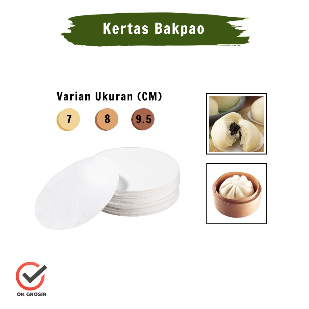 

Kertas Bakpao / Alas Bakpao 3 Varian Ukuran [1 Pack 500 lbr]