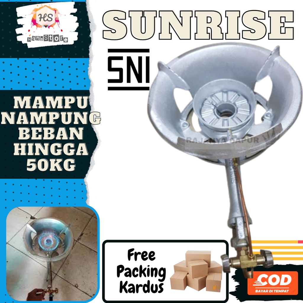 019 Kompor 1 Tungku Cor Sunrise SR 5e Manual Kran SNI Low Pressure Tekanan Rendah kuat & kokoh wos j