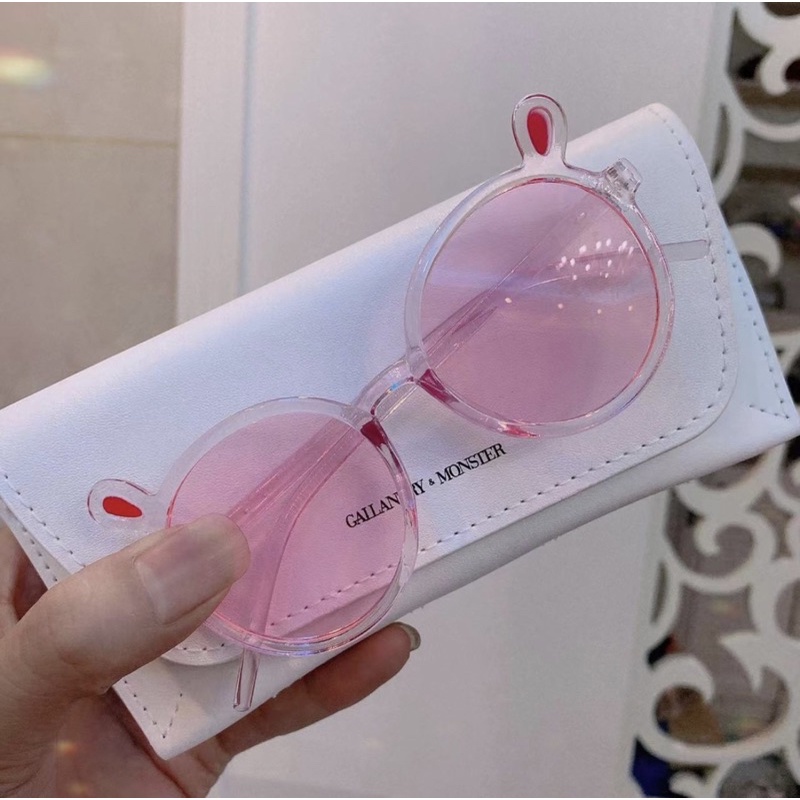 kacamata anak transparan bening transparant import kucing anak dan bayi-pink