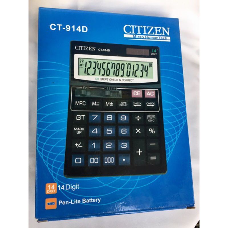 

0Kalkulator Citizen Ct 914 D 14 Digit Besar Kalkulator Citizen 14 Digit Kalkulator Citizen