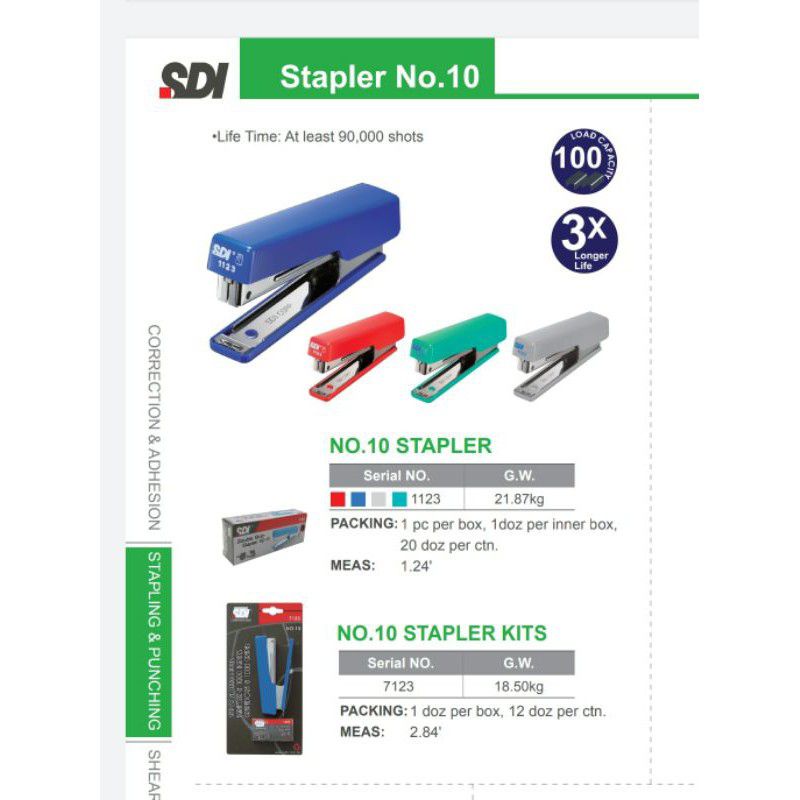 

SDI STAPLER NO 10 1123 // isi no 10 // STAPLER SDI