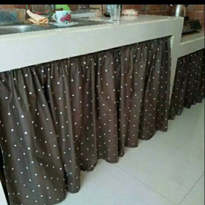 gorden kolong dapur dotty coklat